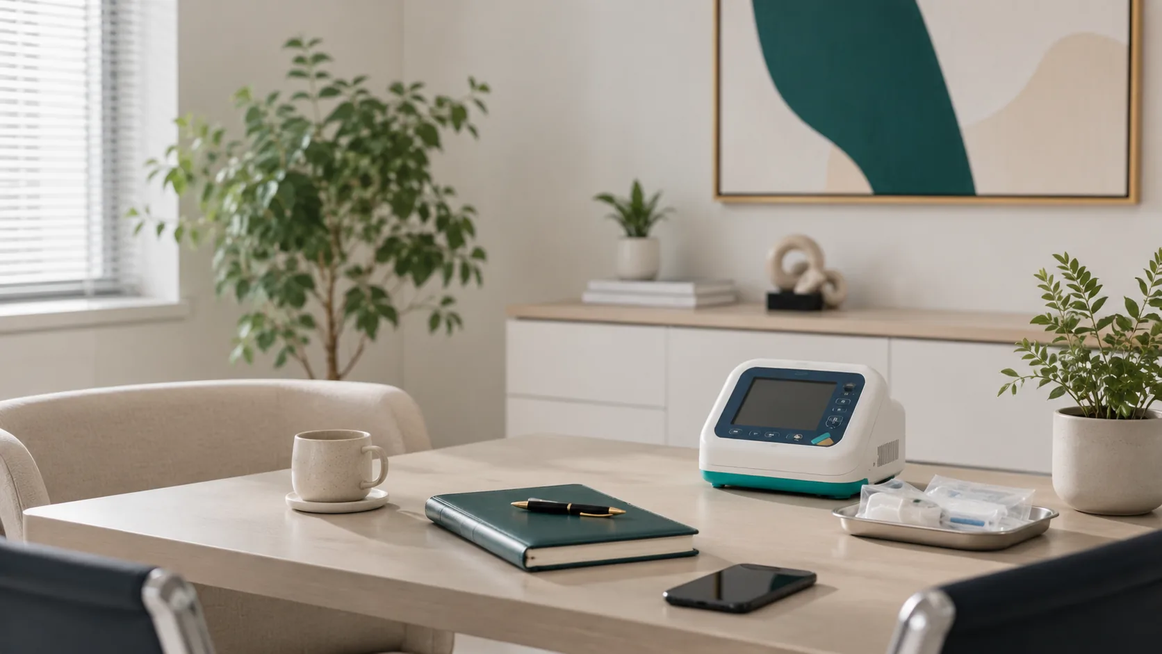 Medical equipment in a clean professional setting